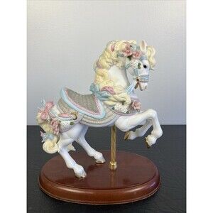 LENOX "The Carousel Horse" w BOX First in Series 1987 Vintage 24K Gold Blue/Pink